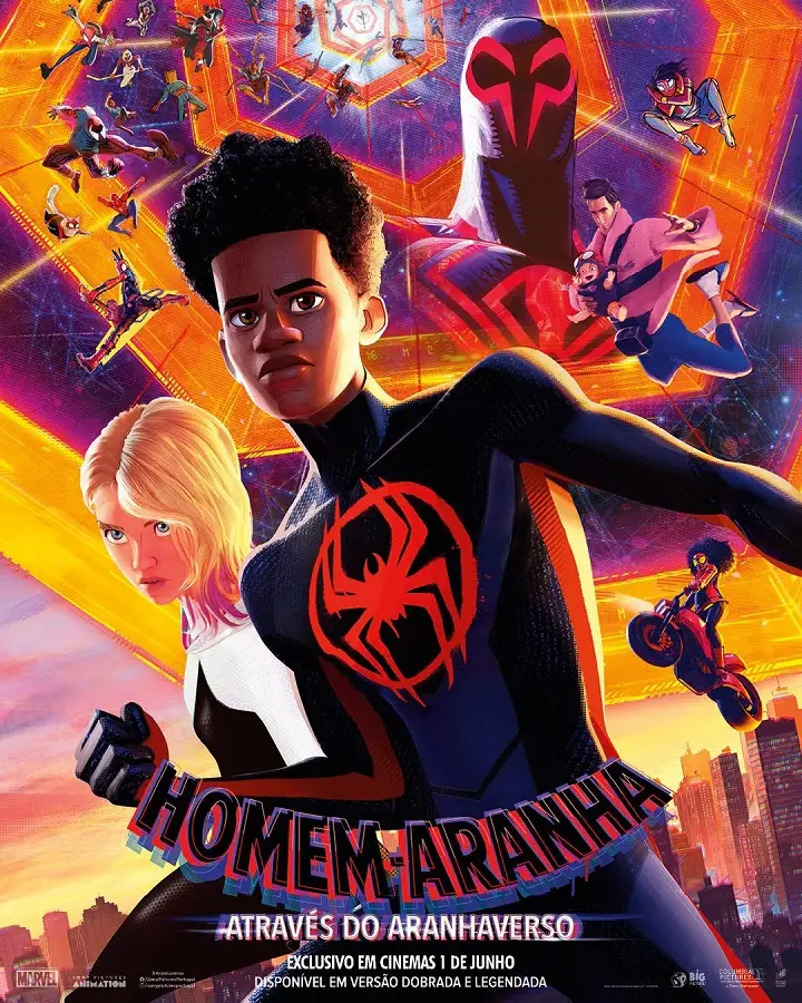 cartaz homem aranha atraves do aranhaverso